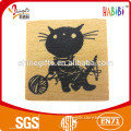 Woolen and cat wooden stamp square shape